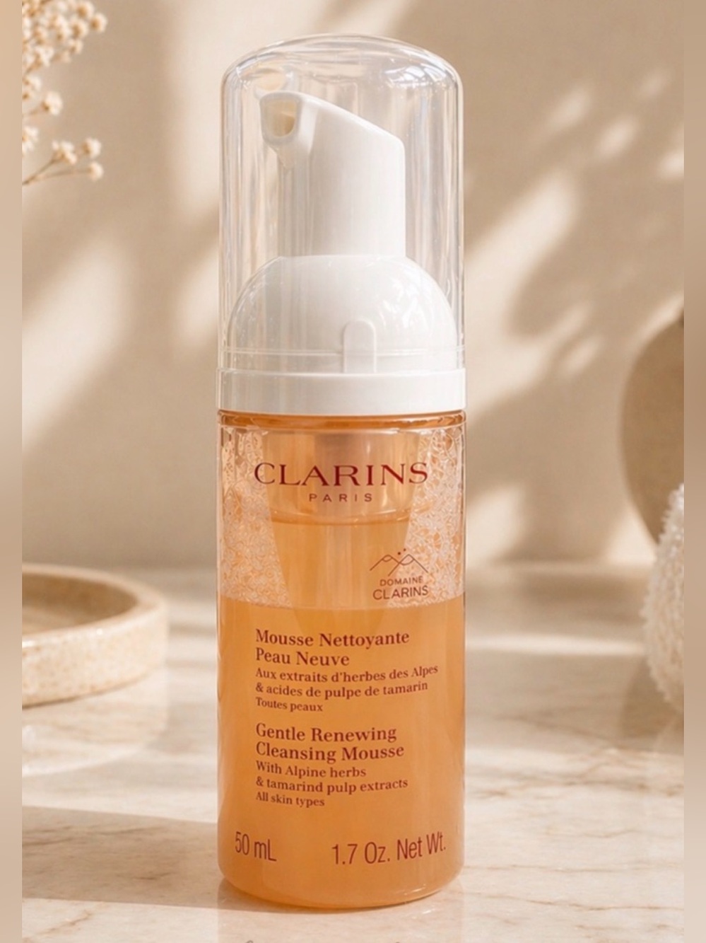 Clarins Gentle Renewing Cleansing Mousse, 1.7 fl oz